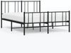 vidaXL Bettgestell mit Kopf- und Fußteil Metall Schwarz 135x190 cm 352497 Bild 2