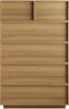 BBWL Stauraumschrank Kommode 6 Schubladen Holz Eiche hoch modern Wohnzimmer stabil grifflos Aufbewahrungsschrank Sideboard, 80 x 48 x 127 cm Bild 2