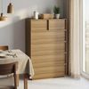 BBWL Stauraumschrank Kommode 6 Schubladen Holz Eiche hoch modern Wohnzimmer stabil grifflos Aufbewahrungsschrank Sideboard, 80 x 48 x 127 cm Bild 4