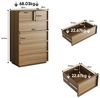 BBWL Stauraumschrank Kommode 6 Schubladen Holz Eiche hoch modern Wohnzimmer stabil grifflos Aufbewahrungsschrank Sideboard, 80 x 48 x 127 cm Bild 3