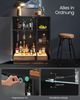 VASAGLE Barschrank mit LED-Beleuchtung, Weinglashalter und geriffelter Glastür, Sideboard für Wohnzimmer, schwarz Bild 4