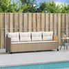 vidaXL Sonnenliege mit Kissen Beige Poly Rattan 368330 Bild 3