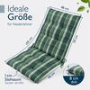 Beautissu Sitzauflage 2er Set Niedriglehner Auflage Sun-NL 100 x 50 x 8 cm Grün-Kariert, 8cm Dicke Gartenstuhlauflage mit Befestigung UV-Lichtechtheit 5 Bild 2