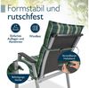 Beautissu Sitzauflage 2er Set Niedriglehner Auflage Sun-NL 100 x 50 x 8 cm Grün-Kariert, 8cm Dicke Gartenstuhlauflage mit Befestigung UV-Lichtechtheit 5 Bild 4