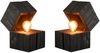 2-er SET aufklappbare LED Tischleuchten aus Holz Schwarz, Höhe 16cm Bild 2