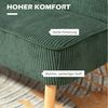 HOMCOM 2-Sitzer Sofa, Couch mit Kordoptik, Holzbeine, Doppelsofa 1 Teile, für Wohnzimmer, Schlafzimmer, 117 x 56,5 x 77 cm, Grün Bild 4