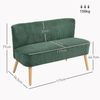 HOMCOM 2-Sitzer Sofa, Couch mit Kordoptik, Holzbeine, Doppelsofa 1 Teile, für Wohnzimmer, Schlafzimmer, 117 x 56,5 x 77 cm, Grün Bild 3
