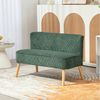HOMCOM 2-Sitzer Sofa, Couch mit Kordoptik, Holzbeine, Doppelsofa 1 Teile, für Wohnzimmer, Schlafzimmer, 117 x 56,5 x 77 cm, Grün Bild 2