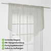 Scheibengardine ( Grau ) mit Stangendurchzug 140x100 cm - Bistrogardine Transparent, Panneaux Voile, Zipfelgardine - Kurzstore mit Tunnelzug Bild 3