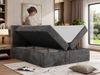 Boxspringbett mit Bettkasten TILION, Bett 200x200 cm mit 7-Zonen-Multipocket-Kern H4, Cord Boxspringbett, Polsterbett, Topper Visco - Grau Cord Bild 4
