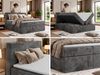 Boxspringbett mit Bettkasten TILION, Bett 200x200 cm mit 7-Zonen-Multipocket-Kern H4, Cord Boxspringbett, Polsterbett, Topper Visco - Grau Cord Bild 2