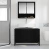 vidaXL Badezimmerschrank mit Tür Schwarz Eichen-Optik 90 x 33 x 60 cm 883619 Bild 4