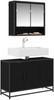 vidaXL Badezimmerschrank mit Tür Schwarz Eichen-Optik 90 x 33 x 60 cm 883619 Bild 3