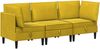 vidaXL Wohnzimmergarnitur mit Kissen mit Speicher 3 pcs Gelb Samt 3413758 Bild 2