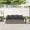 vidaXL Gartensofa mit Kissen 3-Sitzer Grau Poly Rattan 4104174 Bild 3
