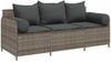 vidaXL Gartensofa mit Kissen 3-Sitzer Grau Poly Rattan 4104174 Bild 2