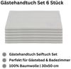 Gästehandtuch 6 Stück 30x50 cm weiß ca. 500 g/m² Hotel-Qualität Bild 3