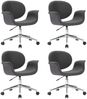 vidaXL Drehbare Esszimmerstühle 4 Stk. Grau Stoff, Drehbar [3054864] Bild 2