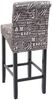2er-Set Barhocker HWC-C33, Barstuhl Tresenhocker, Holz ~ Schriftzug, grau, dunkle Beine, Stoff/Textil Bild 5