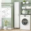 Badezimmerschrank zur Wandmontage, lackierte Holzoberfläche, 6 Regalfächer, 30×30×161, Weiß Bild 2
