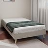 Bettgestell 90x200 cm in Beige – modernes minimalistisches Schlafzimmermöbel aus Stoff und Metall Bild 2