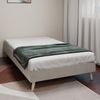 Bettgestell 90x200 cm in Beige – modernes minimalistisches Schlafzimmermöbel aus Stoff und Metall Bild 2