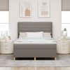 vidaXL Boxspringbett mit LED-Lichtleisten Taupe 140 x 200 cm Stoff 3343634 Bild 4