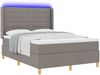vidaXL Boxspringbett mit LED-Lichtleisten Taupe 140 x 200 cm Stoff 3343634 Bild 3