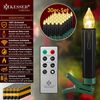 KESSER® Weihnachtsbaumkerzen 20 LED Inkl. Batterien Kabellos - Warmweiß - mit Fernbedienung Funk - Timerfunktion - Flackern - Dimmbar Weihnachtskerzen Christbaumkerzen Befestigungsklammern Kerzen Schwarz, 30 LED's Bild 2