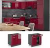 Küchenunterschrank R-Line Rot Hochglanz 80 cm , AP Anthrazit Vicco Bild 2