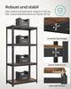 Songmics Schwerlastregal mit 5 Ablagen, Stahl / MDF, Schwarz / Vintagebraun, 160 x 40 x 80 cm Bild 4