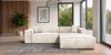 Ecksofa Designersofa CARLOTA in Stoff Perfect Harmony Creme Ottomane Rechts Bild 1