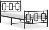 vidaXL Bettgestell mit Kopf- und Fußteil Metall Schwarz 90x200 cm 374252 Bild 4