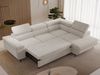 GRAINGOLD Ecksofa L-Form Argon L, Couch mit Wellenfeder, mit Schlaffunktion und Bettkasten, Velour-Stoff, Hellbeige Bild 5