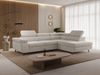 GRAINGOLD Ecksofa L-Form Argon L, Couch mit Wellenfeder, mit Schlaffunktion und Bettkasten, Velour-Stoff, Hellbeige Bild 3