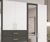 Drehtürenschrank Kleiderschrank 270cm Schubladen Spiegel Ausstattung Weiß,Grafit Bild 5