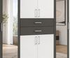 Drehtürenschrank Kleiderschrank 270cm Schubladen Spiegel Ausstattung Weiß,Grafit Bild 4