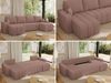 U-förmiges Ecksofa mit Schlaffunktion und Bettkasten, Couch U-form - KIRASSO U - Rosa Boucle Bild 2