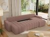 U-förmiges Ecksofa mit Schlaffunktion und Bettkasten, Couch U-form - KIRASSO U - Rosa Boucle Bild 5