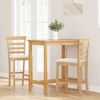 vidaXL Barhocker mit Kissen 2 Stk. Natur Massivholz Gummibaum 4102539 Bild 3