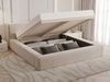 GRAINGOLD Mali Polsterbett 180x200, Doppelbett mit Bettkasten und Lattenrost, Velour-Stoff, Beige Bild 4