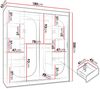 Kleiderschrank Bimaza 180 mit Schubladen und LED Beleuchtung (Farbe: Cashmere) Bild 5