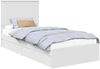 vidaXL Aufbewahrungsbett mit Kopfteil Weiß 90 x 200 cm Holzwerkstoff 3411243 Bild 2