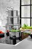 Kochtopf-Set Astoria 7-tlg, Edelstahl, Glas, Silber, 29 x 23 x 55 cm Bild 2