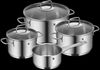 Kochtopf-Set Astoria 7-tlg, Edelstahl, Glas, Silber, 29 x 23 x 55 cm Bild 5