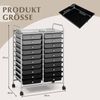 Rollwagen mit 20 Stapelbaren Schubladen & Metallgestell Rollcontainer Badrollwagen Gemischt Schwarz Bild 2