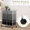 Rollwagen mit 20 Stapelbaren Schubladen & Metallgestell Rollcontainer Badrollwagen Gemischt Schwarz Bild 5