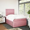 vidaXL Boxspringbett mit Matratze Rosa 120x190 cm Samt 3292303 Bild 3