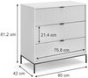 Kommode Eliza Weiß 80 x 81.2 cm mit 3 Schubladen Vicco Bild 3