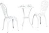 vidaXL Garten Bistro Set 3 pcs Weiß Aluminium 42002384 Bild 3